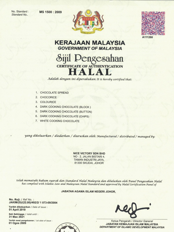 Sijil Pengesahan HALAL